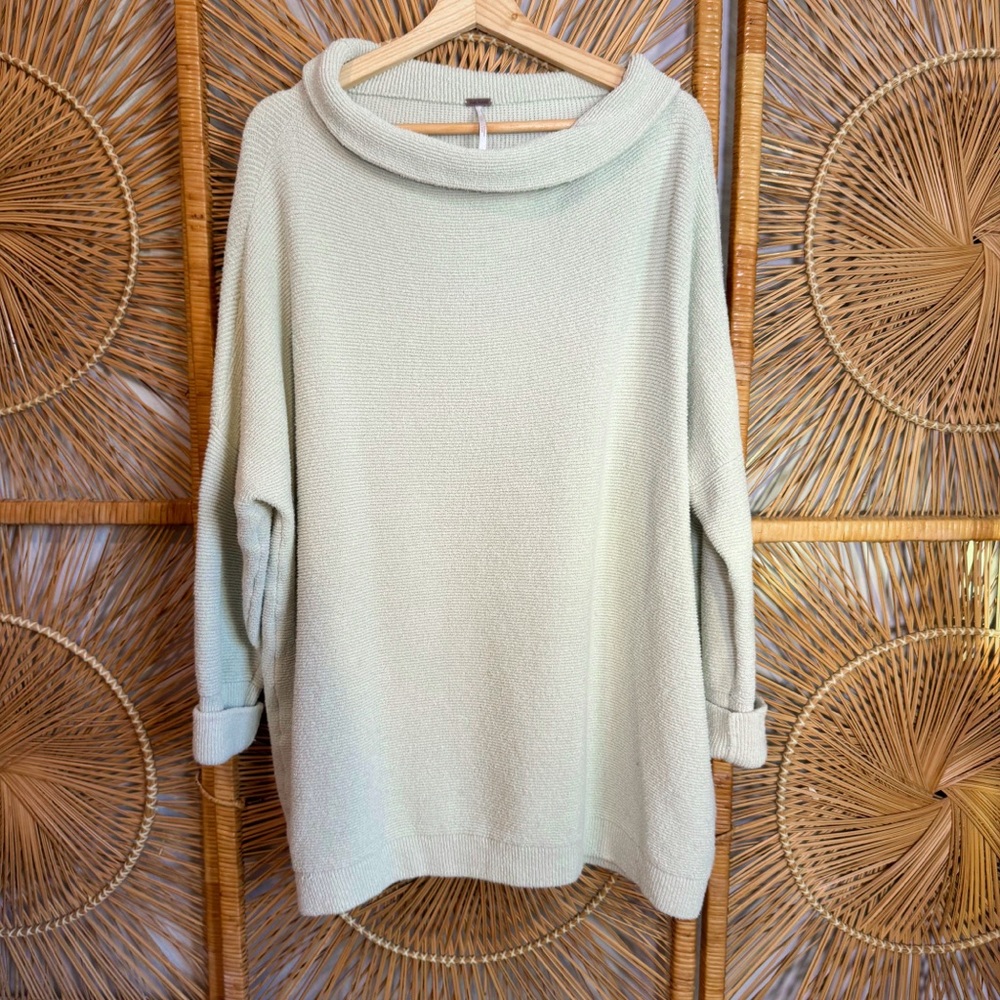 Free People Mint Green Tunic Sweater SZ M